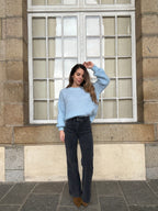 Gaia ice blue mohair and wool knit