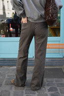 Pantalon Victor Rayure Marron