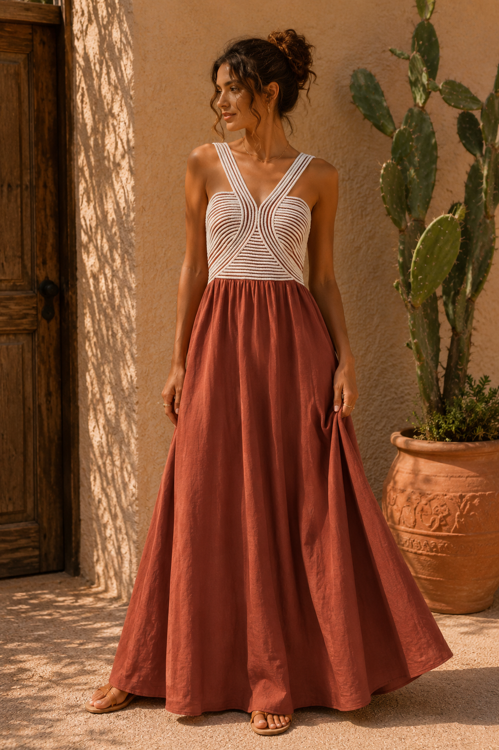 Paros Dress - Terracotta