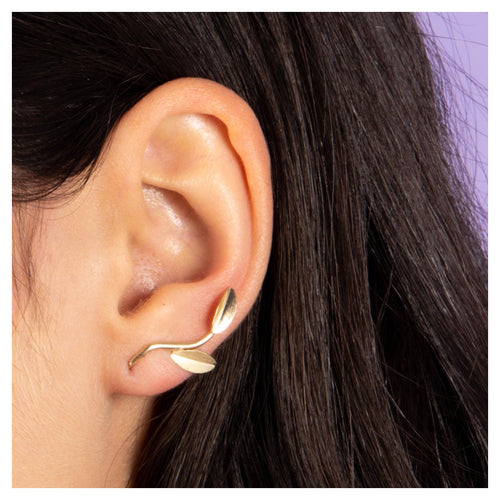 Pendientes “Hojas de Satén” – Oro Amarillo 375/1000