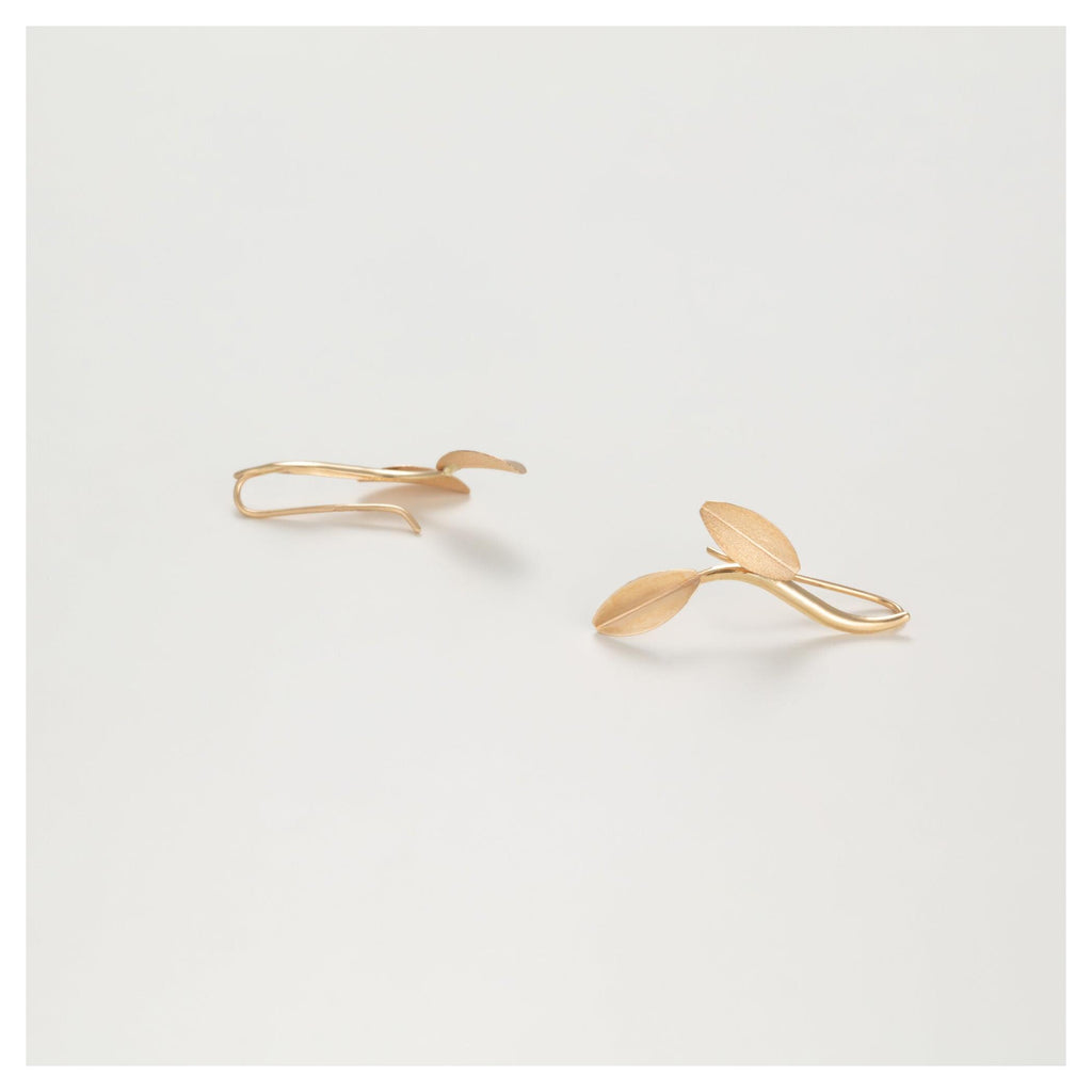 Pendientes “Hojas de Satén” – Oro Amarillo 375/1000