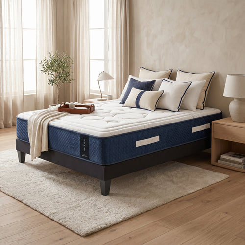 PACK Prêt À Dormir Dolce Vita - Matelas + Sommier + Accessoires - Tissu Gris