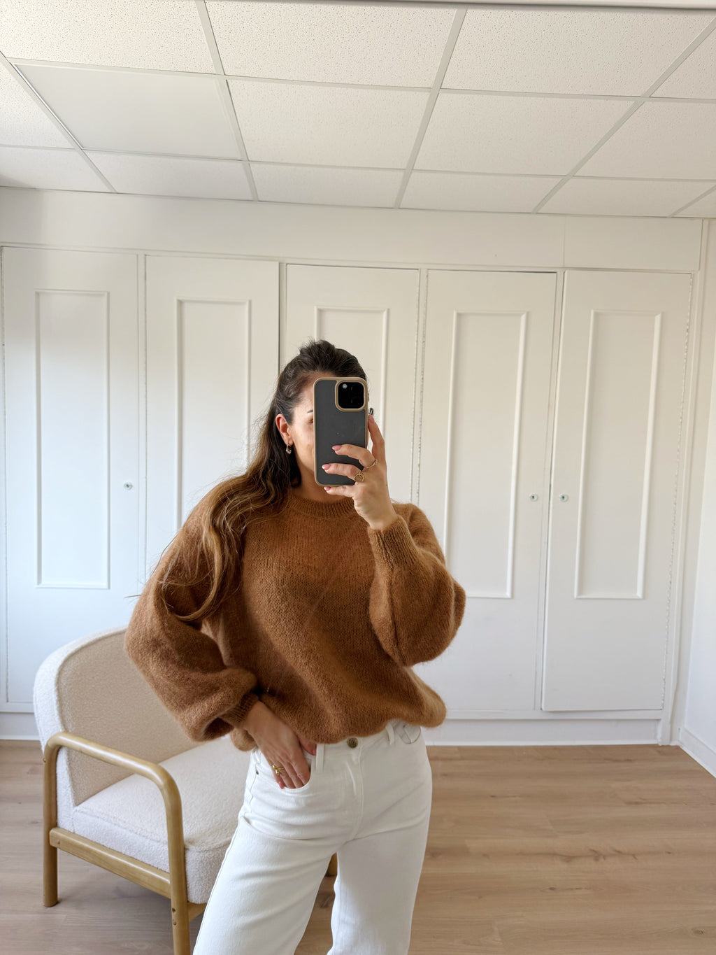 Maille en mohair et laine Gaia camel