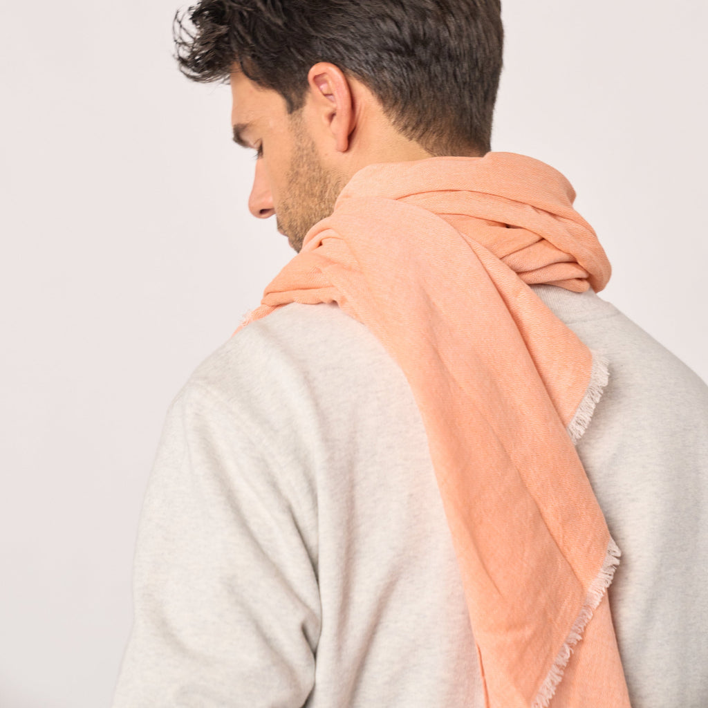 Foulard 100% Algodón Orgánico - Jacquard Naranja
