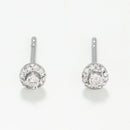 Boucles D'Oreilles "Rosabella" D0,06/26 - Or Blanc 375/1000