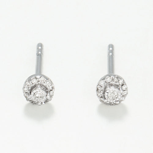 Boucles D'Oreilles "Rosabella" D0,06/26 - Or Blanc 375/1000