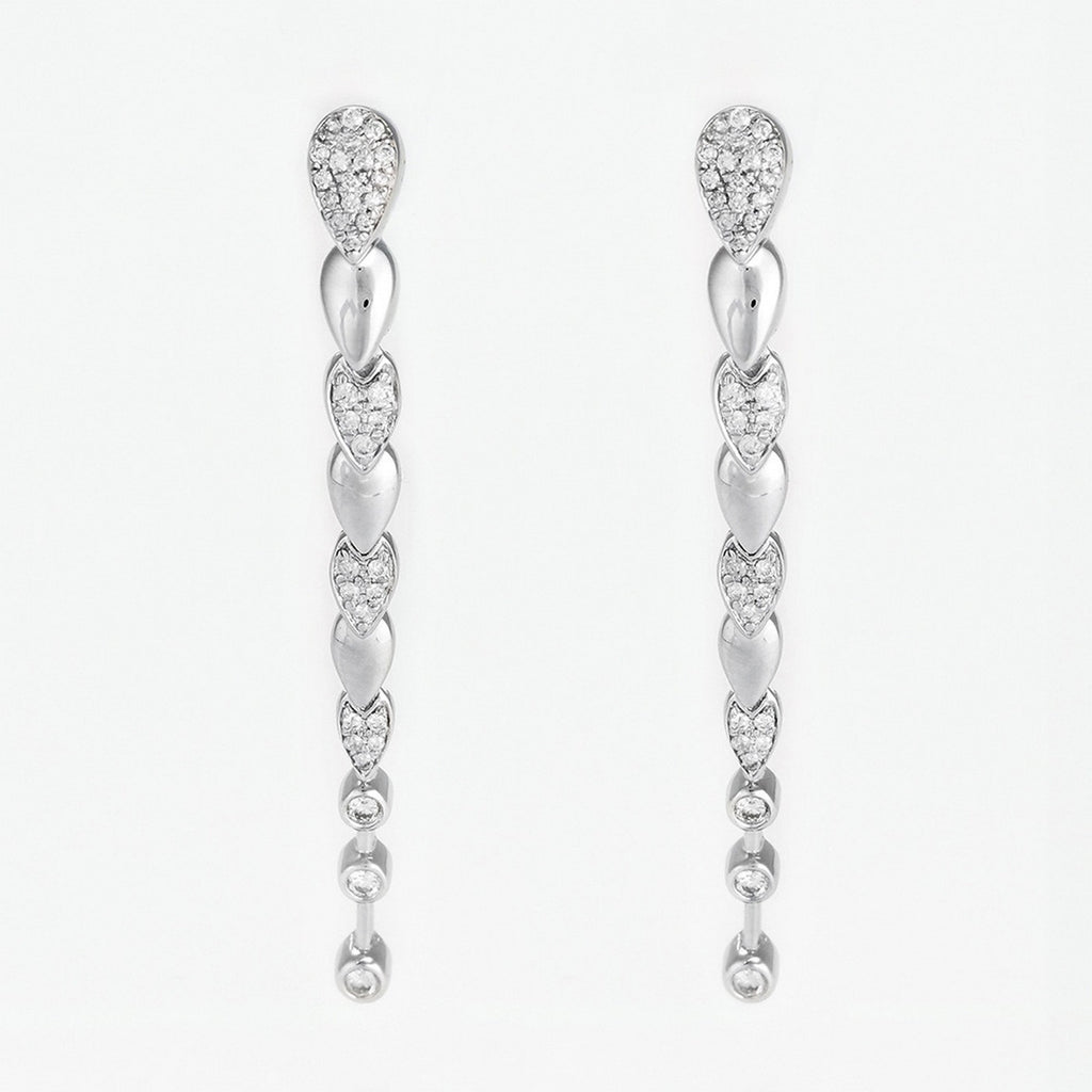 Pendientes "Cascada" D0.25/70 - Oro blanco 375/1000