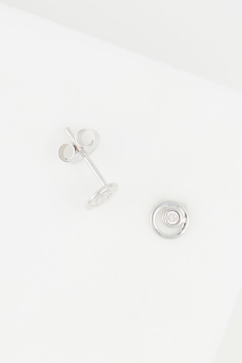 Boucles D'Oreilles "Simplicité" D0,01/2 - Or Blanc 375/1000