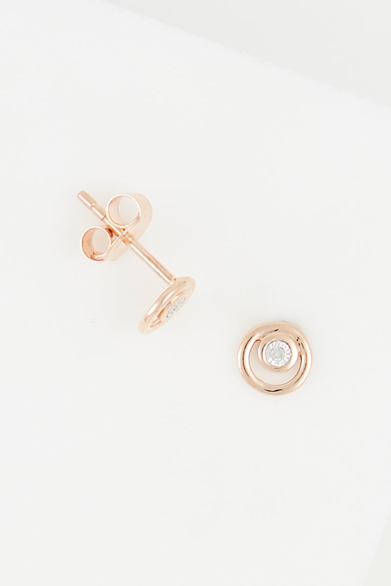 Boucles D'Oreilles "Simplicité" D0,01/2 - Or Rose 375/1000