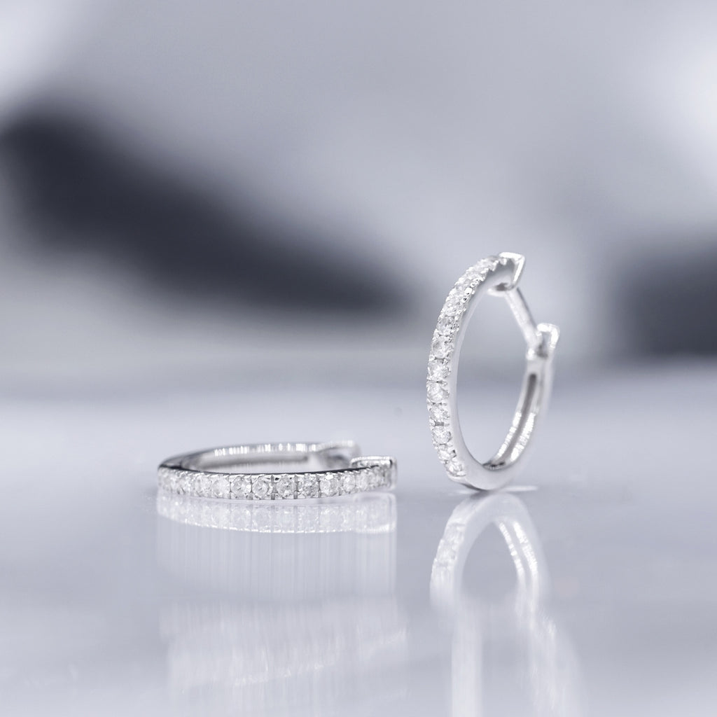 Boucles D'Oreilles "Sofia" Diamants 0,13/28 - Or Blanc 375/1000