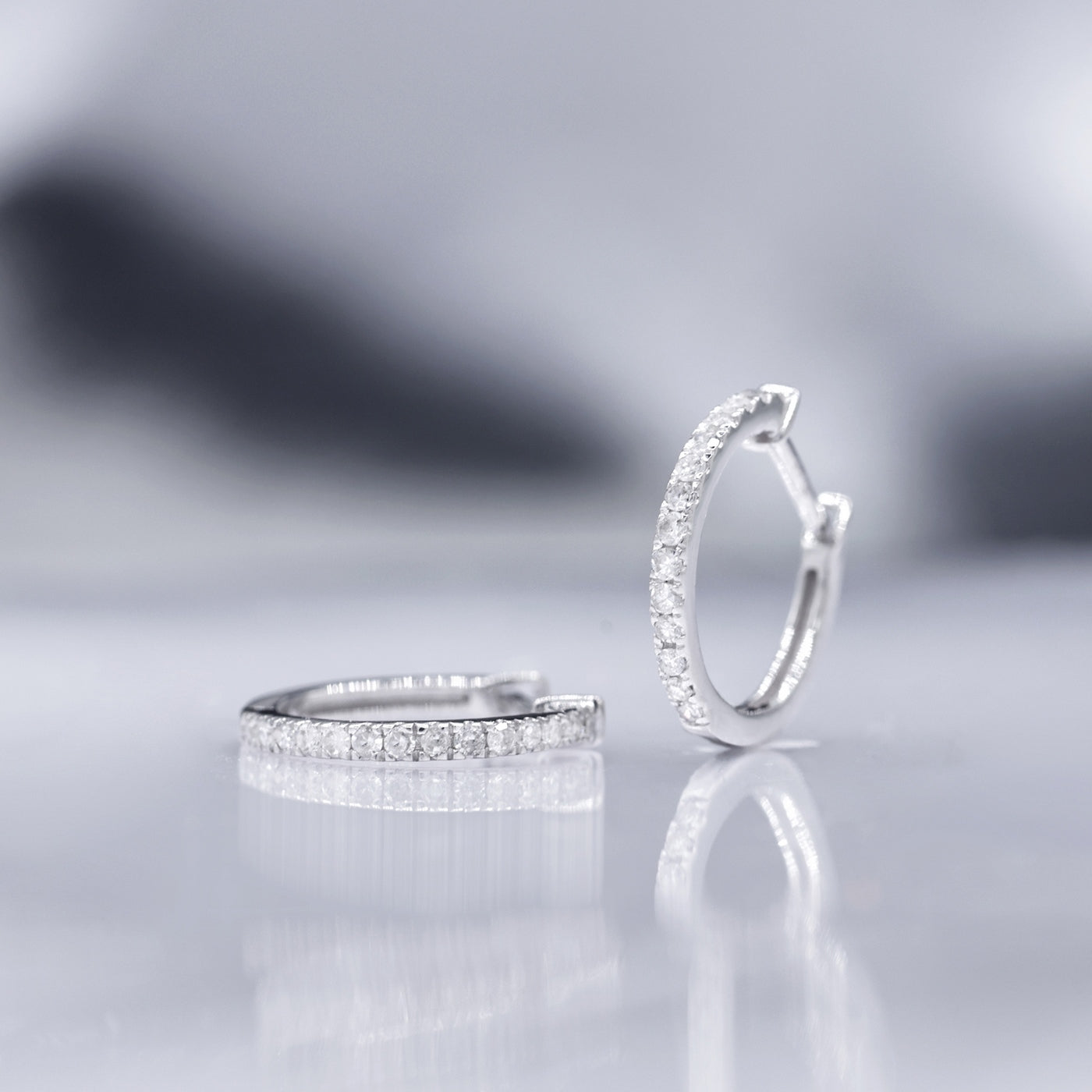 Boucles D'Oreilles "Sofia" Diamants 0,13/28 - Or Blanc 375/1000