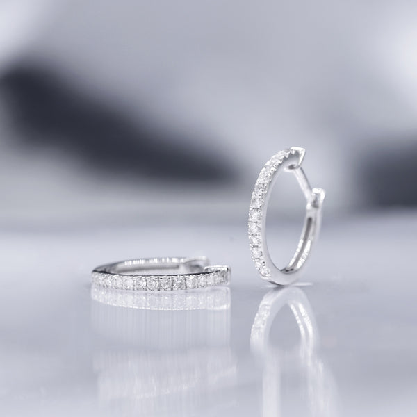 Boucles D'Oreilles "Sofia" Diamants 0,13/28 - Or Blanc 375/1000