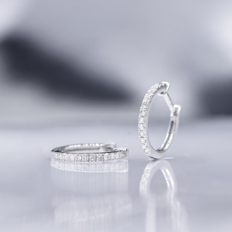 Boucles D'Oreilles "Sofia" Diamants 0,13/28 - Or Blanc 375/1000