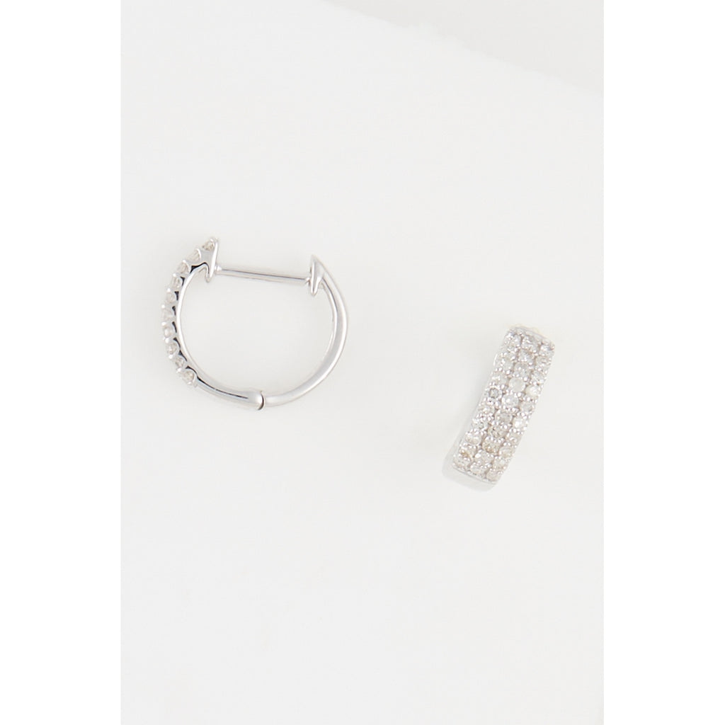 Boucles D'Oreilles "Clélia" D0,27/60 - Or Blanc 375/1000