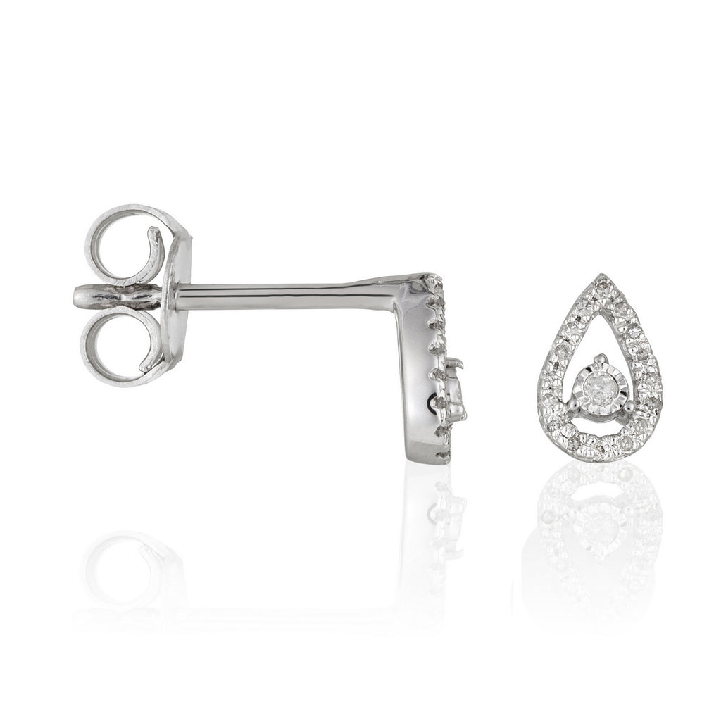 Boucles D'Oreilles "Naïa" Diamants 0,08/34 - Or Blanc 375/1000