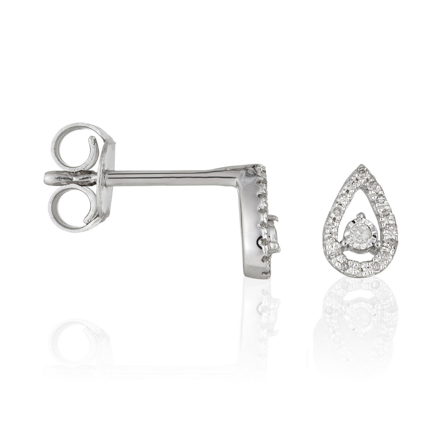 Boucles D'Oreilles "Naïa" Diamants 0,08/34 - Or Blanc 375/1000