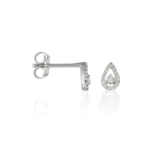 Boucles D'Oreilles "Naïa" D0,08/34 - Or Blanc 375/1000