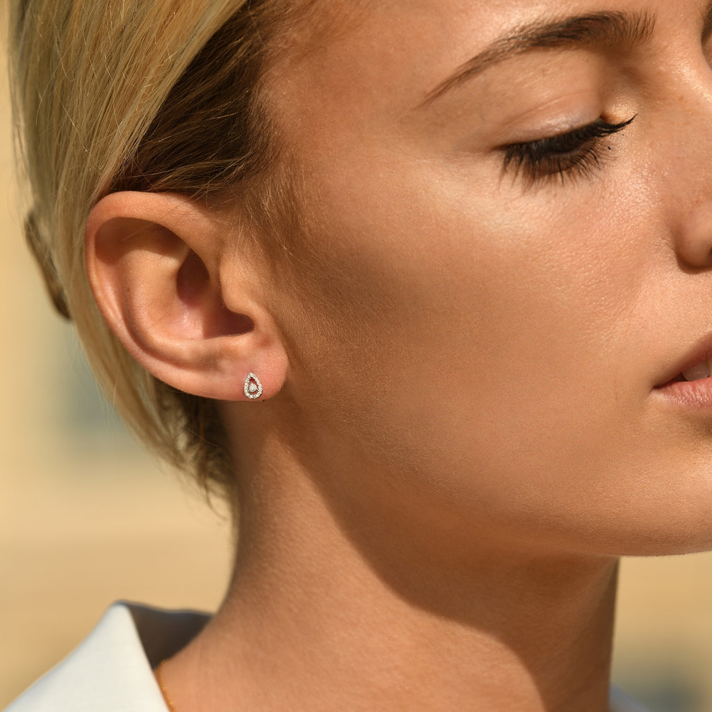 Boucles D'Oreilles "Naïa" Diamants 0,08/34 - Or Blanc 375/1000