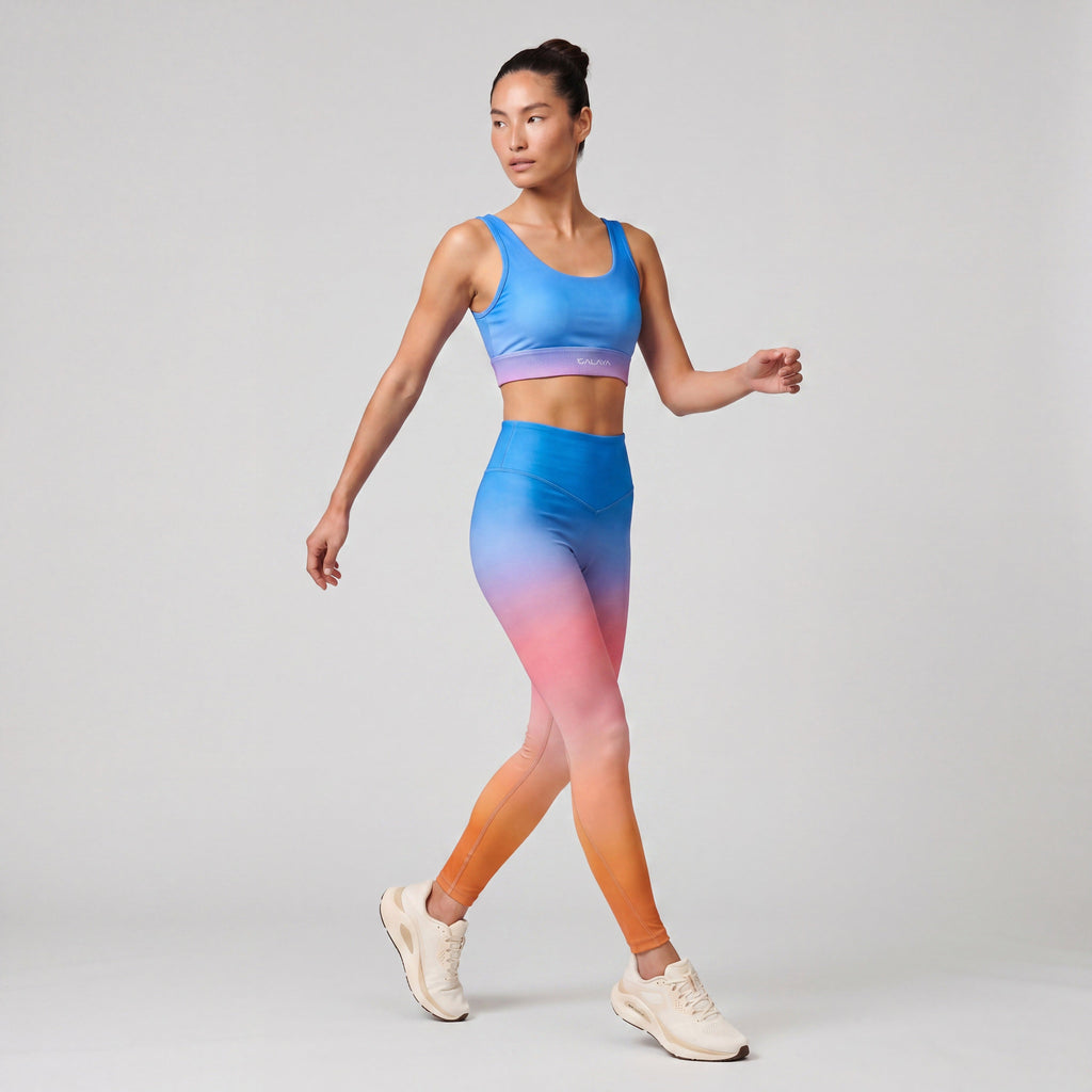 Legging De Sport Femme Eclipse – Taille Haute – Dégradé Bleu