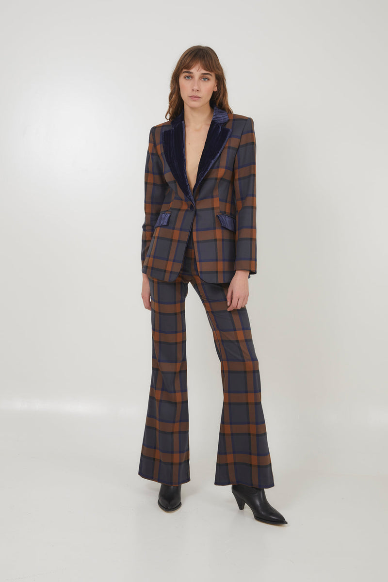 Pantalon Eighties Écosse Bleu