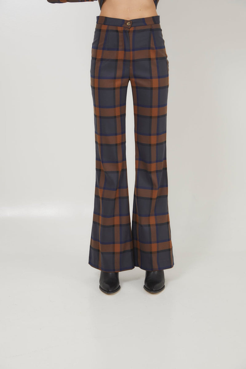 Pantalon Eighties Écosse Bleu