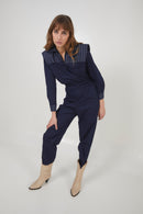 Combinaison Fonti Rayé Denim Bleu