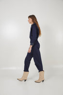 Combinaison Fonti Rayé Denim Bleu