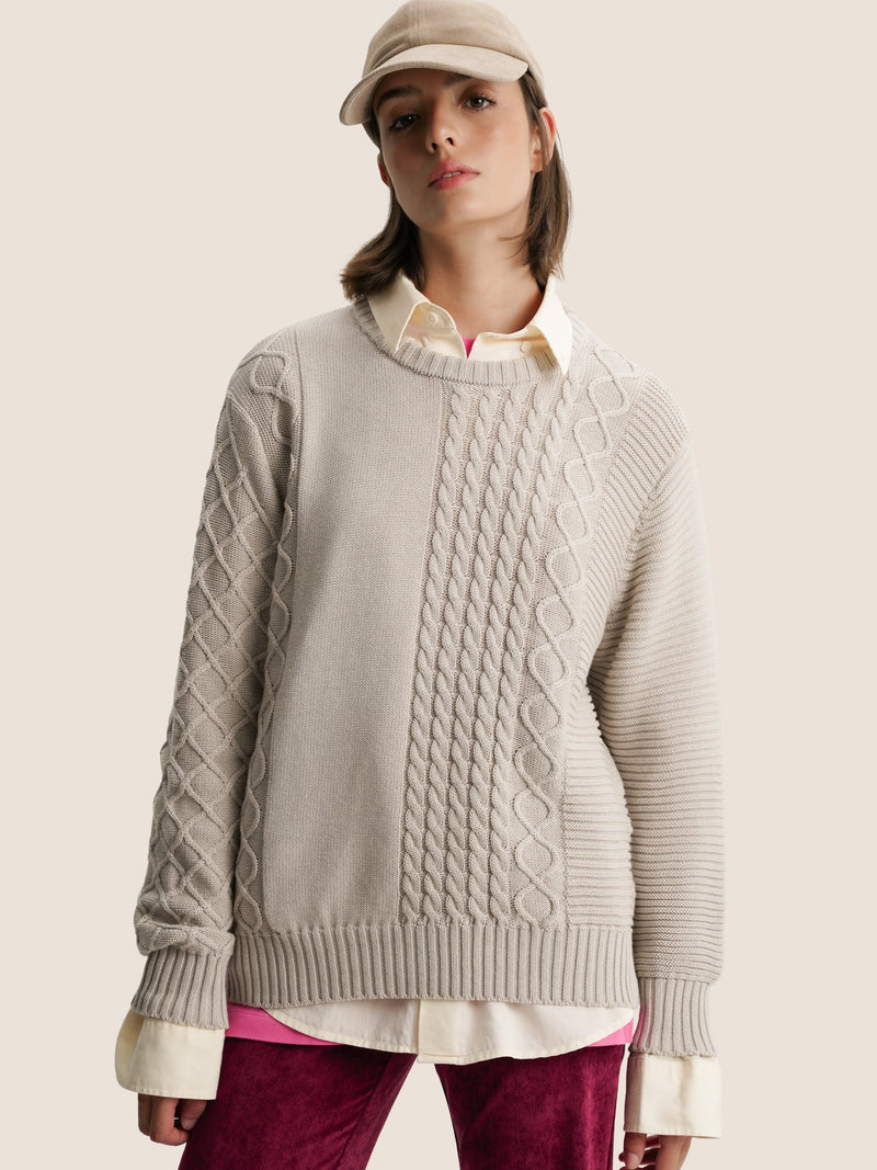 Pull Beige Knitted