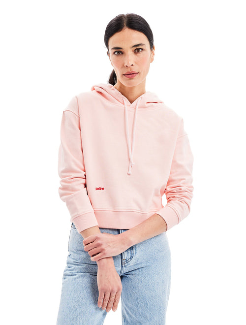 The Boxy Marty® Organic-Recycled Fleece Milkshake Pink Hoodie Sweatshirt