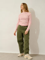 Pull Col Rond Ecrin - 100% Cachemire, 2 Fils - Ballerine - Femme