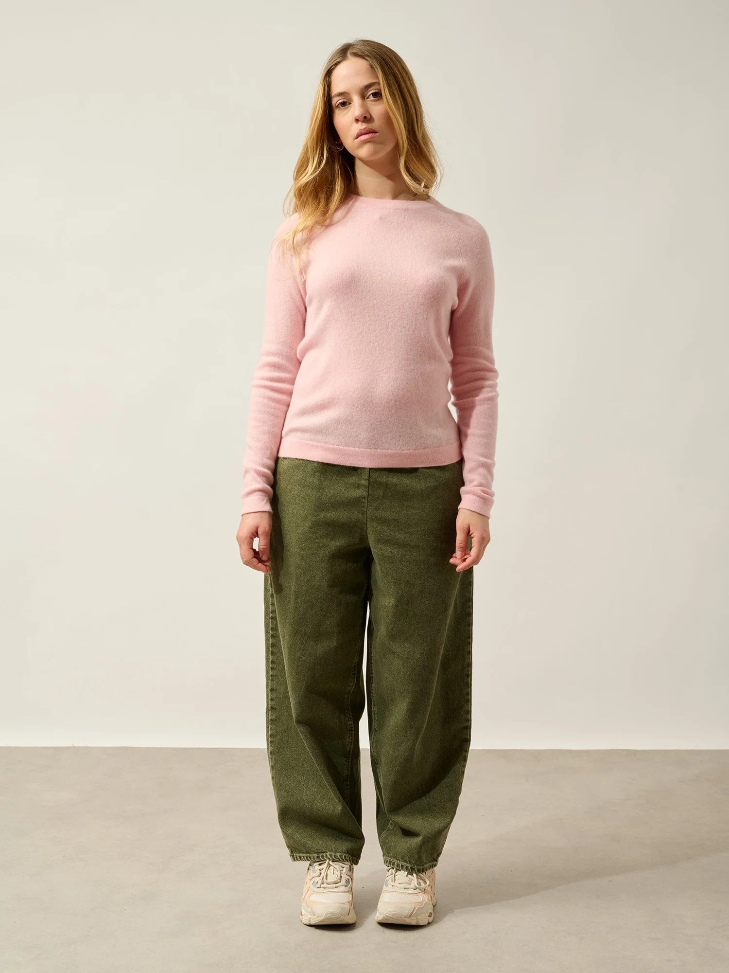 Pull Col Rond Ecrin - 100% Cachemire, 2 Fils - Ballerine - Femme
