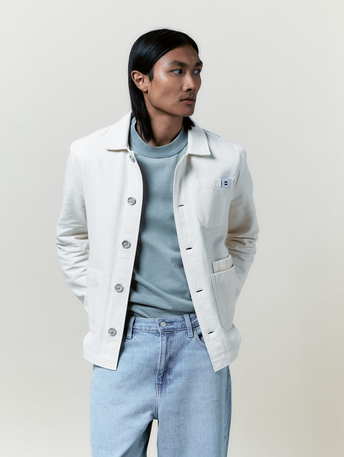 Veste Worker Toile Ecru