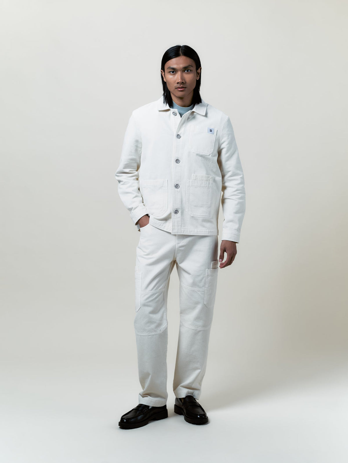 Veste Worker Toile Ecru