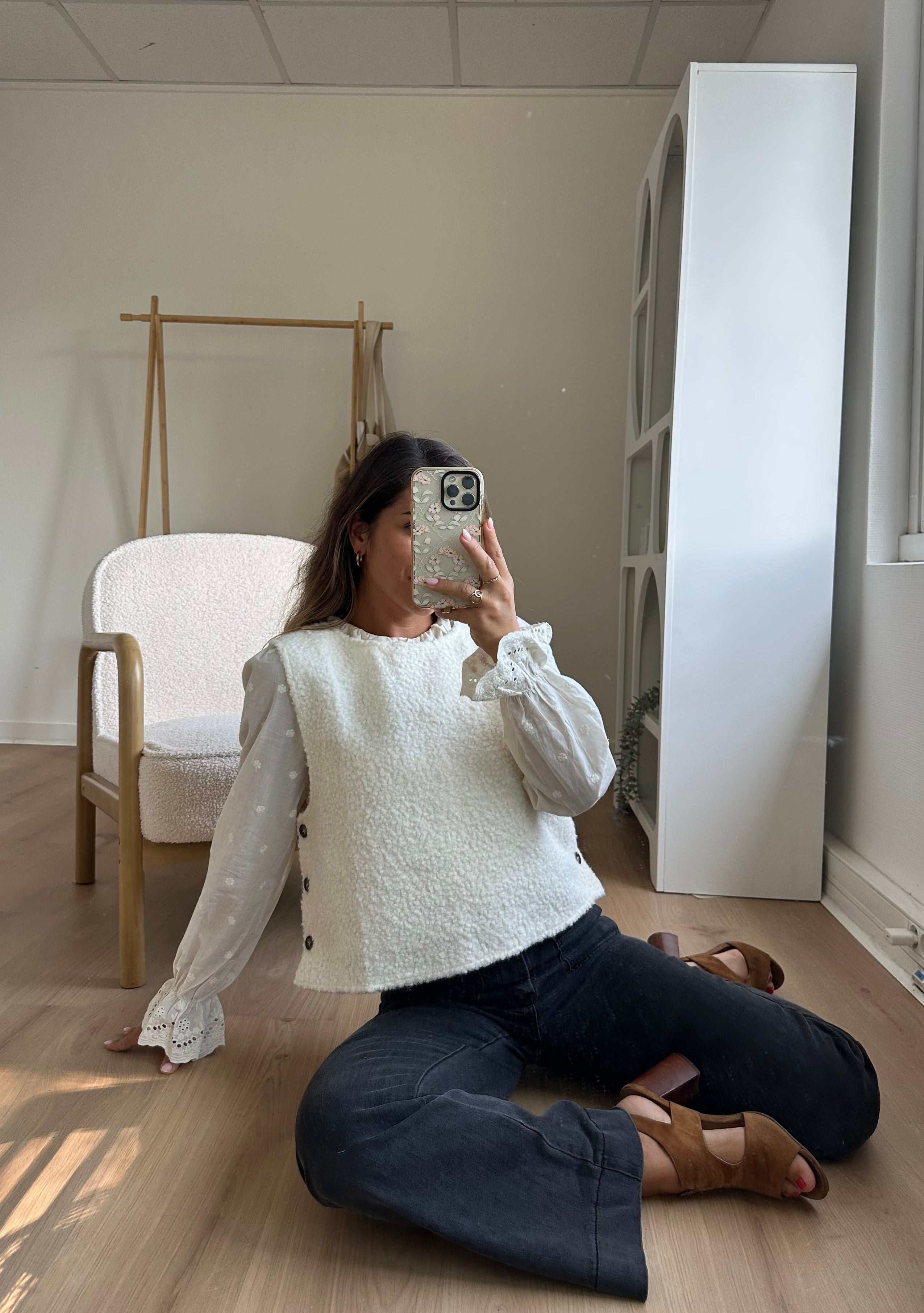 Jersey sin mangas Louisa beige