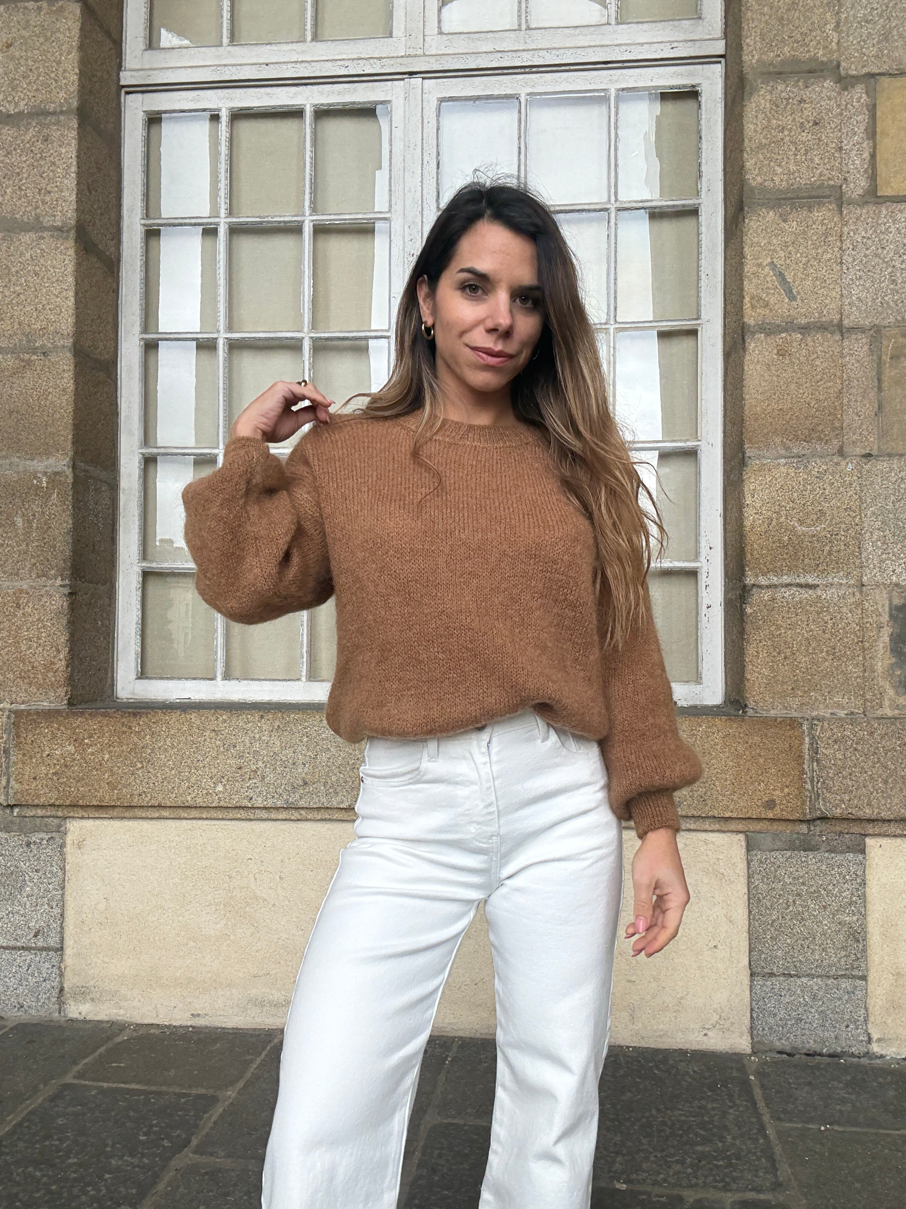 Jean cropped broderies Lola