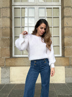Gaia white mohair and wool knit