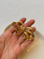 Broche Vintage - Noeud Doré Sculptural