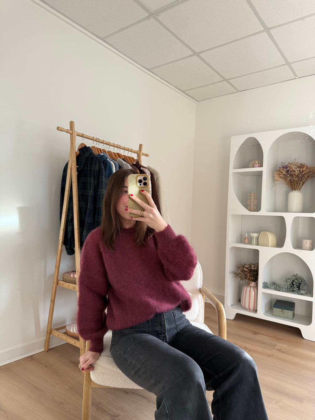 Maille En Mohair Et Laine Gaia Bordeaux
