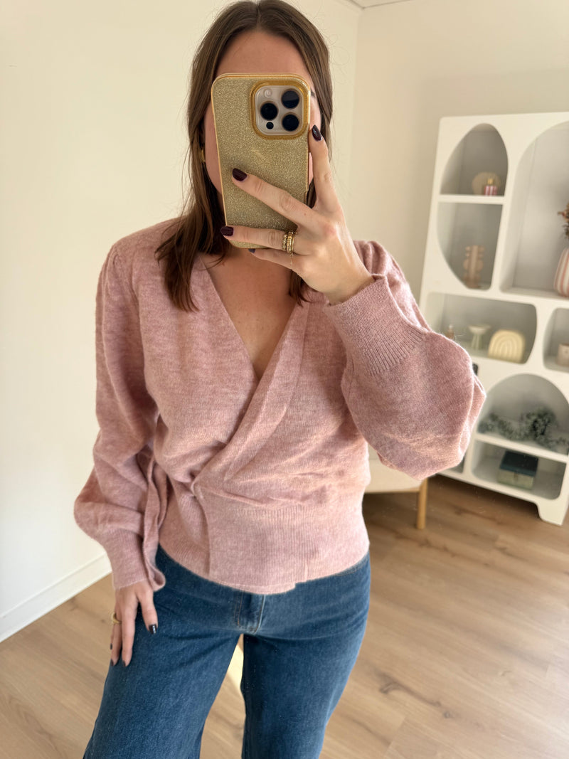 Cardigan À Noeud En Laine Et Mohair Pia Rose