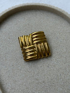 Anillo de bufanda vintage - Relieve texturizado dorado