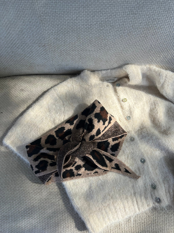 Leopard print wool bandana