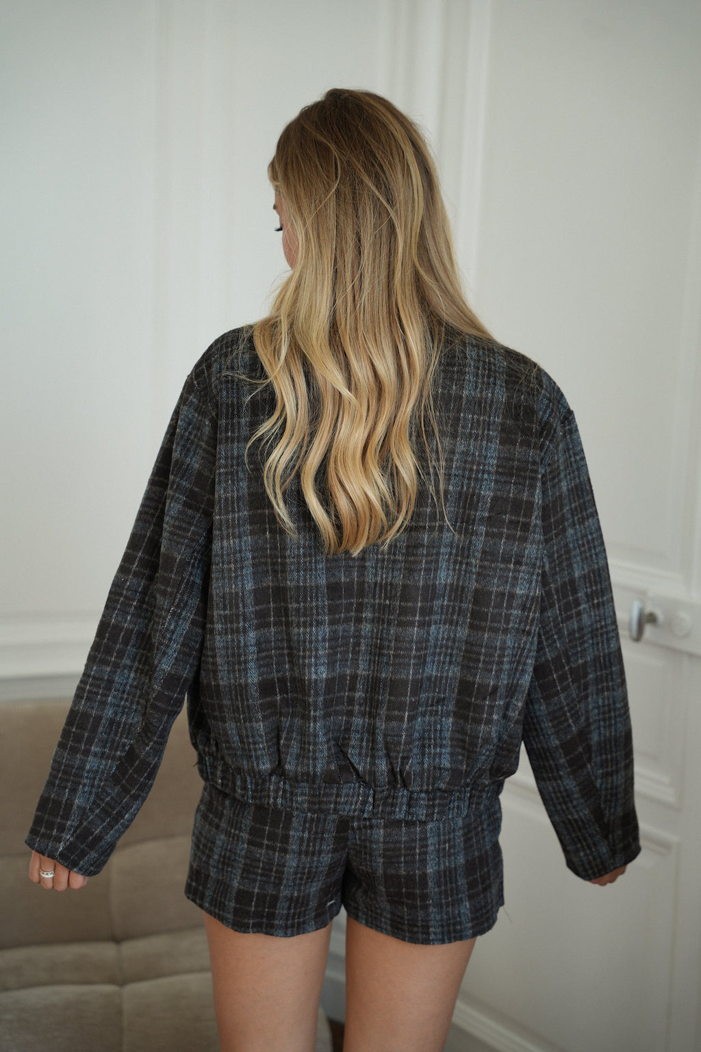 Veste À Carreaux - Lorie Marine