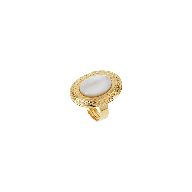 Bague Ovale Eden Nacre Blanche
