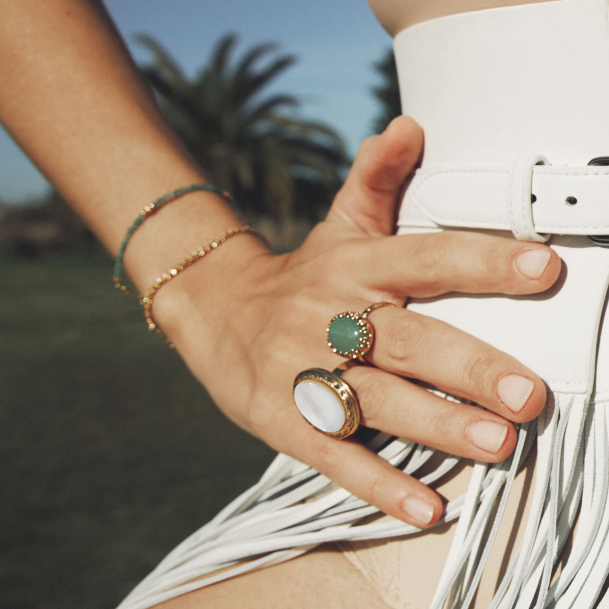 Bague Ovale Eden Nacre Blanche