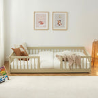 Eden - Letto per bambini con sponde - Pino massello beige