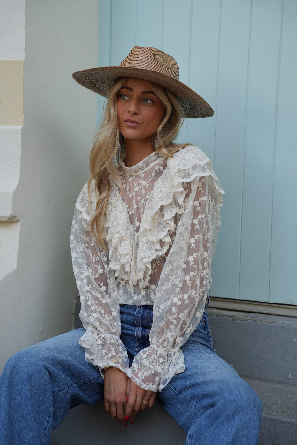 Blouse Brodée Milko - Beige