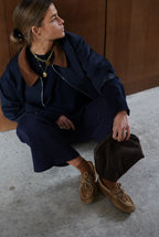 Romy Navy Mid-Long Jacket