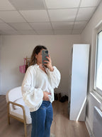 Esmée Ruffled Blouse in Ecru