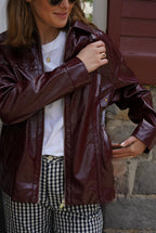 Bianca Vinyl Jacket Burgundy