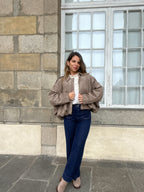 Léonie Taupe Suede Effect Jacket